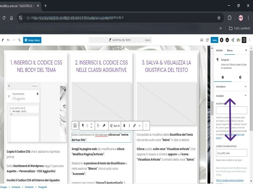 wordpress codice di programmazione css