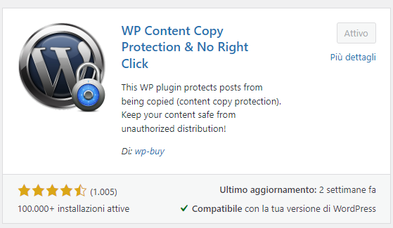 WP CONTENT COPY PROTECTION & NO RIGHT CLICK INSTALLA