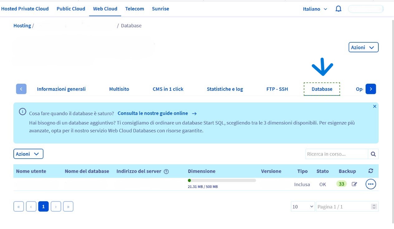 backup & ripristino del sito web ovhcloud