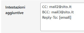 contact form 7 destinatari in cc e in bcc